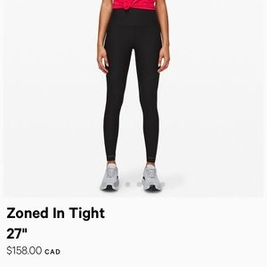 BRAND NEW Lululemon Zoned In Tights